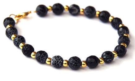 black agate gold bracelet 2